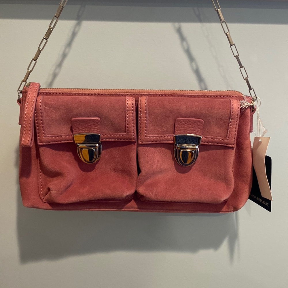 Banana republic pink suede shoulder bag